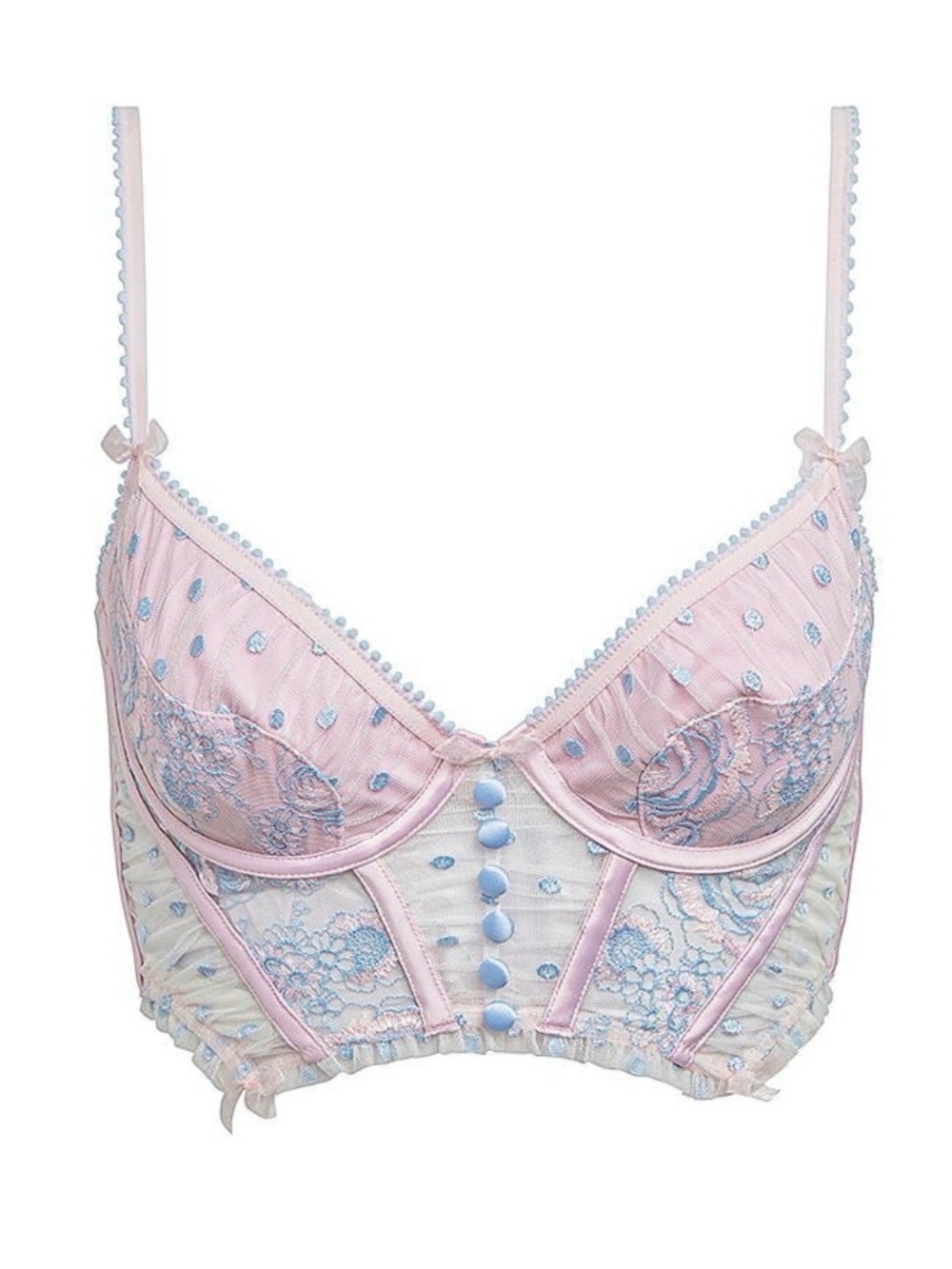 For Love And Lemons foil rose bustier top size S